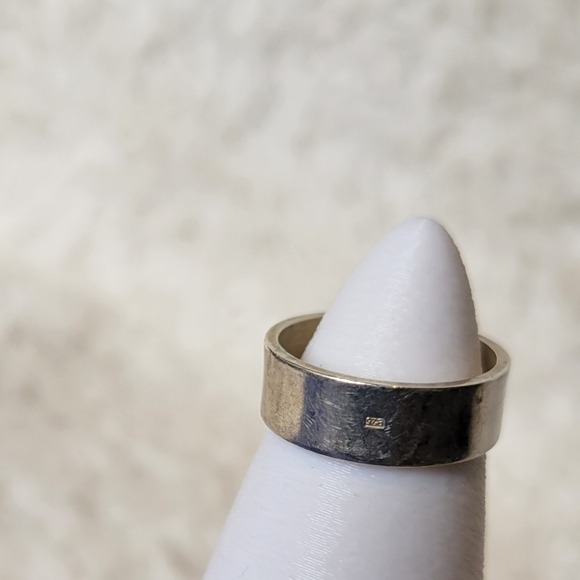 RARE! Silver Sterling 925 Stamped Signet Statement Ring with Real Blue Sapphire - Picture 8 of 9